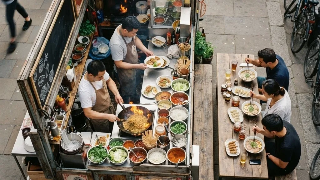 Editorial photo of asian food truck