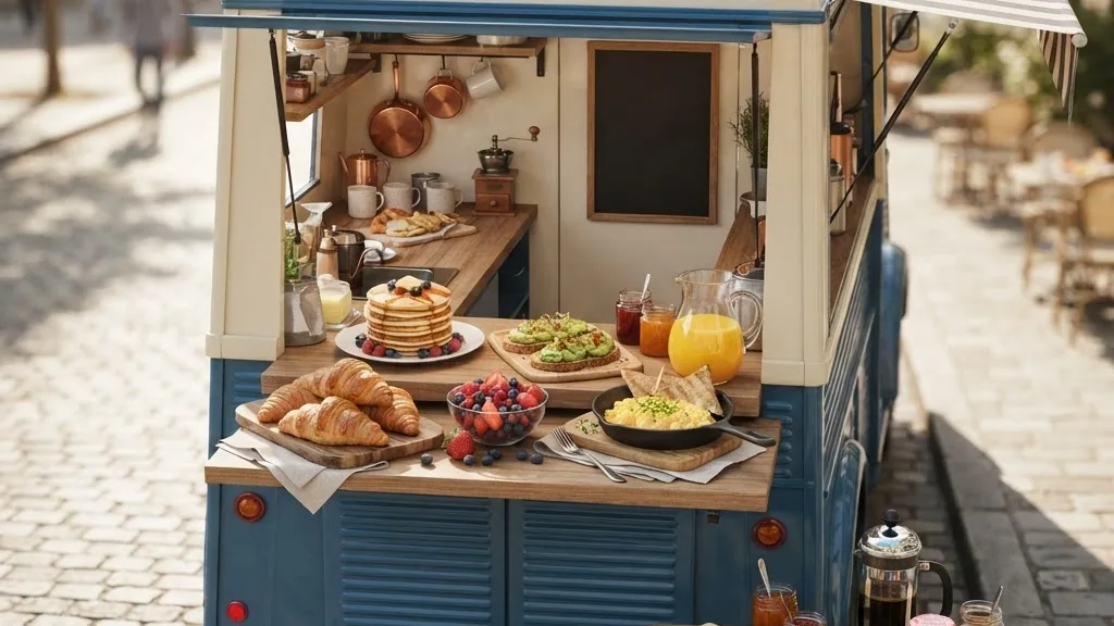 Editorial photo of breakfast food truck