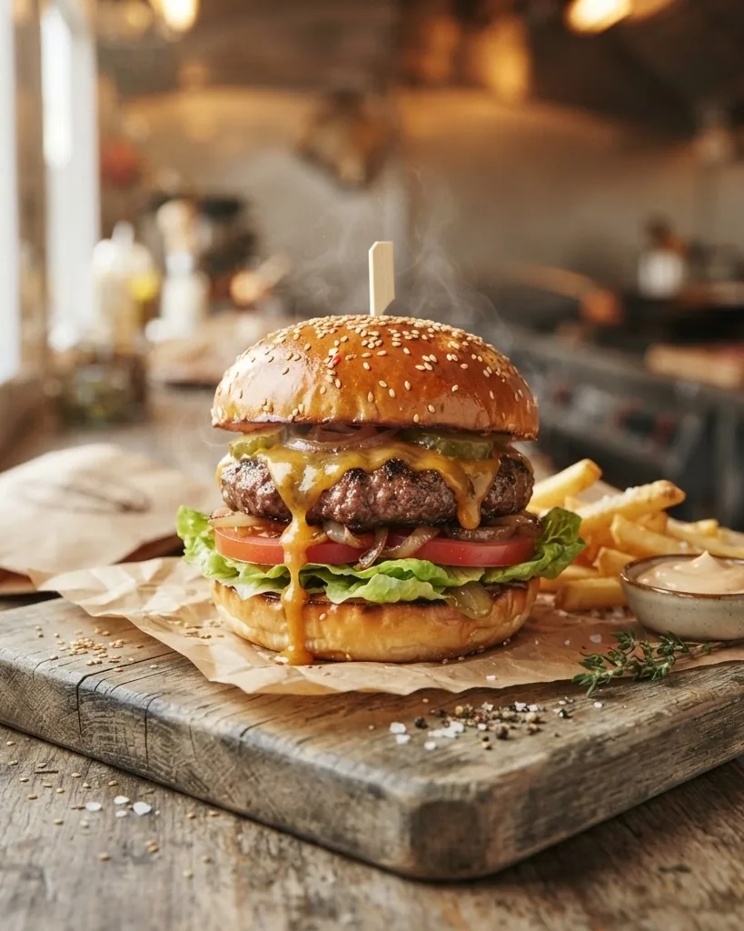 Close-up illustrating why burgers earn their place on a truck