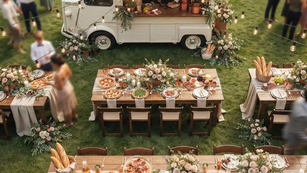 Editorial photo of food truck wedding