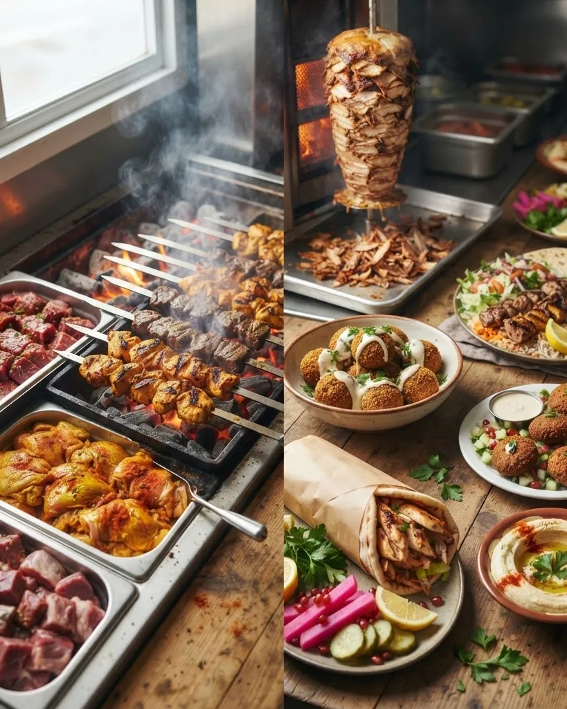 Close-up illustrating what a halal food truck actually sells