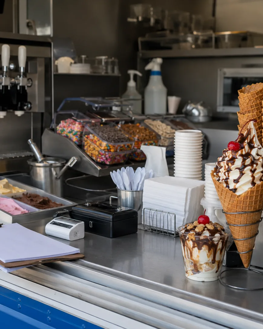 Close-up illustrating what It Really Costs to Start an Ice Cream Food Truck