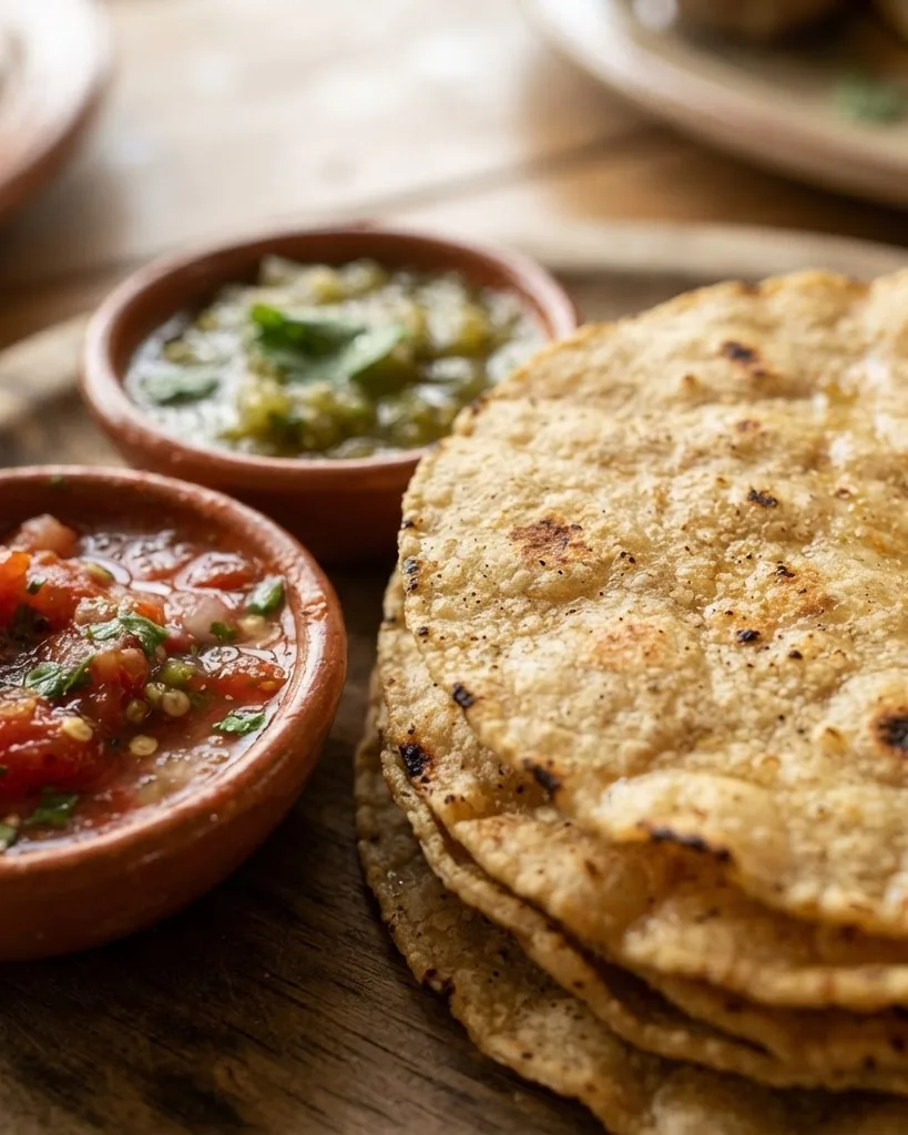 Detail view of tortillas, Salsas, and the Gluten-Free Advantage
